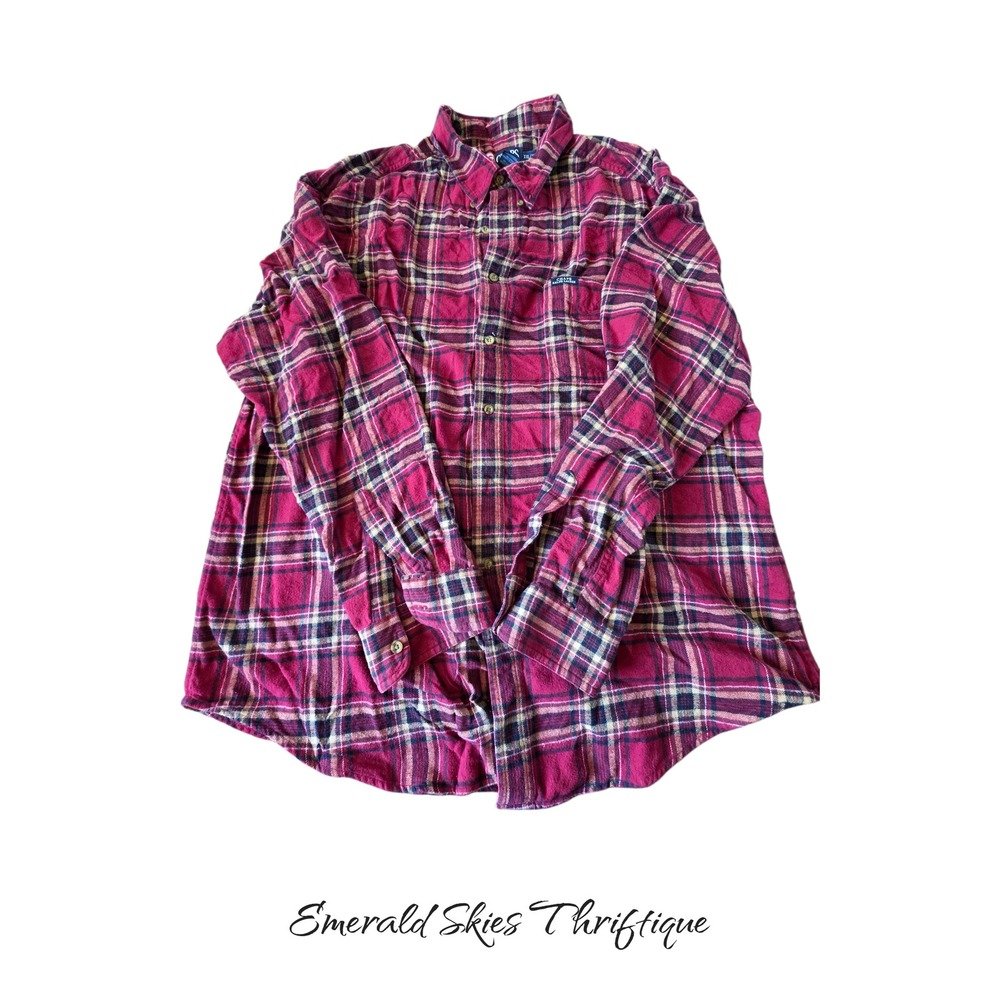 Mens chaps Ralph Lauren button down plaid shirt size XXL free shipping